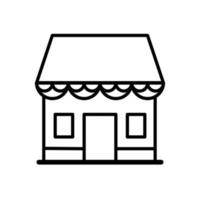 logotyp ikon av en affär, kiosk eller handlare bås. handel fast egendom symbol eller logotyp. redigerbar illustration av affär hus eller handel utlopp ikon vektor