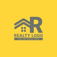 buchstabe r dachhaus vektor logo design für immobilien, immobilienmakler, immobilienmiete, innen- und außenbauer