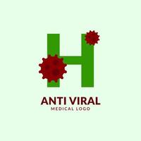 buchstabe h antivirales medizinisches und gesundheitsvektorlogodesign vektor