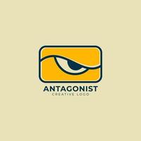 antagonist arg tecknad serie öga för kreativ media och spel Centrum vektor logotyp design