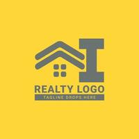 buchstabe i dachhaus vektor logo design für immobilien, immobilienmakler, immobilienmiete, innen- und außenbauer