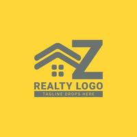 buchstabe z dachhaus vektor logo design für immobilien, immobilienmakler, immobilienmiete, innen- und außenbauer