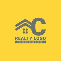 buchstabe c dachhaus vektor logo design für immobilien, immobilienmakler, immobilienmiete, innen- und außenbauer
