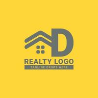 buchstabe d dachhaus vektor logo design für immobilien, immobilienmakler, immobilienmiete, innen- und außenbauer