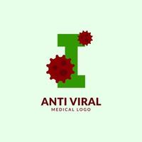 brev jag antiviral medicinsk och sjukvård vektor logotyp design