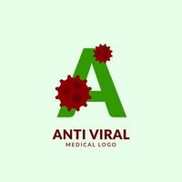 Schreiben Sie ein antivirales Vektor-Logo-Design für Medizin und Gesundheitswesen vektor