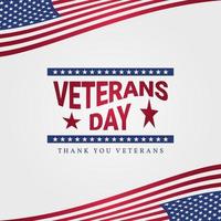 veteraner dag rubrik text med amerikan flagga dekoration vektor