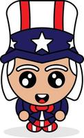 niedliche amerikanische Country Boy Maskottchen Charakter Cartoon Vektor Illustration