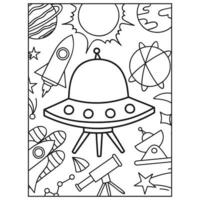 Weltraum-Malbuchseiten für Kinder vektor