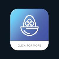 kokt kokt ägg påsk ägg mat mobil app knapp android och ios linje version vektor