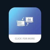 utbyta företag fullbordare förbindelse data information mobil app knapp android och ios glyf ver vektor