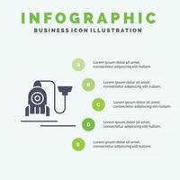 Vakuum maskin hotell kabel- infographics presentation mall 5 steg presentation vektor