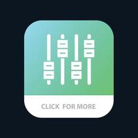 Equalizer-Sound Audio-Lautstärke Mobile App-Taste Android- und iOS-Glyph-Version vektor