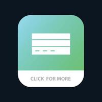 visitenkarte kredit finanzschnittstelle benutzer mobile app-schaltfläche android- und ios-glyphenversion vektor