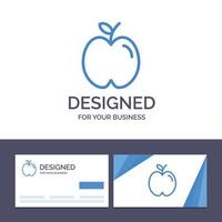 kreativ företag kort och logotyp mall äpple utbildning skola studie vektor illustration