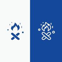 Feuer Kamin Kanada Linie und Glyphe festes Symbol blaues Banner Linie und Glyphe festes Symbol blaues Banner vektor