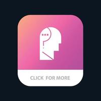 verwirren verwirren verwirren Gehirn verwirren Geist Frage Schaltfläche für die mobile App Android- und iOS-Glyphenversion vektor