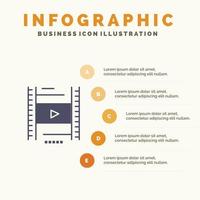video lektion filma utbildning infographics presentation mall 5 steg presentation vektor