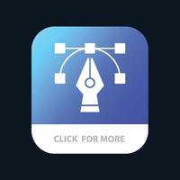 design grafiktool mobile app-schaltfläche android- und ios-glyphenversion vektor