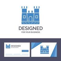 kreativ företag kort och logotyp mall strand slott sand slott vektor illustration