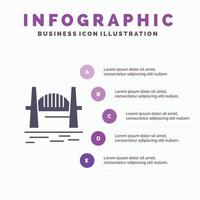 Australien bro stad uppsättningar hamn sydney fast ikon infographics 5 steg presentation bakgrund vektor
