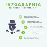 penna teckning konst design dra fast ikon infographics 5 steg presentation bakgrund vektor