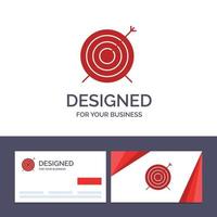 kreativ företag kort och logotyp mall mål pil mål fokus vektor illustration