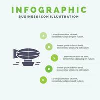 luft ballong ballong fylld Semester resa fast ikon infographics 5 steg presentation bakgrund vektor