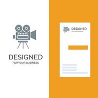 Kamera Film Film Bildung graues Logo-Design und Visitenkartenvorlage vektor