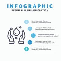 Ökologie Umwelt Natur Liniensymbol mit 5 Schritten Präsentation Infografiken Hintergrund vektor