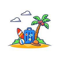 sommerferien reisen cartoon vektor symbol illustration. Reise-Icon-Konzept isolierter Premium-Vektor. flacher Cartoon-Stil