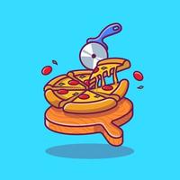 Pizzascheibe geschmolzene Cartoon-Vektor-Symbol-Illustration. Fast-Food-Icon-Konzept isolierter Premium-Vektor. flacher Cartoon-Stil vektor