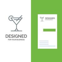 Cocktailsaft zitronengraues Logo-Design und Visitenkartenvorlage vektor