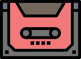 analog audio kassett kompakt däck platt Färg ikon vektor ikon baner mall