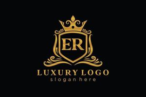 första er brev kunglig lyx logotyp mall i vektor konst för restaurang, kungligheter, boutique, Kafé, hotell, heraldisk, Smycken, mode och Övrig vektor illustration.