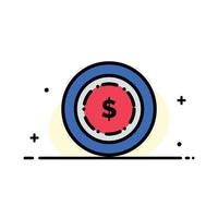amerikanische dollargeldgeschäft flache linie gefüllt symbol vektor banner vorlage