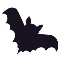 Fledermaus-Silhouette auf weiß. Schwarze Fledermaus für Halloween vektor