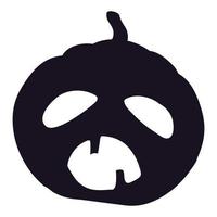 Schwarze Kürbis-Silhouette-Ikone für Halloween-Design vektor