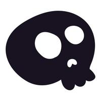 Totenkopf-Silhouette-Symbol, gruseliges Symbol von Halloween vektor