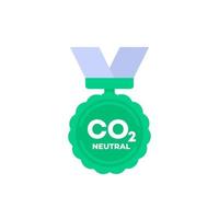 CO2-neutrales Vektorabzeichen, Medaille vektor