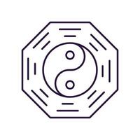 chinesisches neujahrskonzept. Vektorliniensymbol der Yin-Yang-Münze. bearbeitbarer Strich mit dünner Linie gezeichnet. Zeichen und Symbol perfekt für Internetshops, Geschäfte, Bücher, Websites, Apps vektor