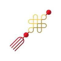 Chinesisches Neujahr. Vektor-Flachsymbol des goldenen chinesischen Amuletts für Websites, Apps, Bücher, Anzeigen, Artikel und andere Orte. lebendige Abbildung vektor