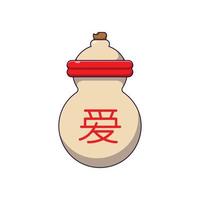 Chinesisches Neujahr. Vektor detaillierte Cartoon-Illustration des chinesischen Glases mit Hieroglyphe für Websites, Artikel, Bücher, Anzeigen, Apps und andere Orte