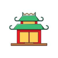 kinesisk ny år. vektor detaljerad tecknad serie illustration av kinesisk pagod för webb webbplatser, artiklar, böcker, annonser, appar och Övrig platser