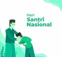 indonesiska Semester nationell santri dag. översättning nationell santri dag. affisch baner bakgrund mall för oktober 22 moslem händelse firande vektor