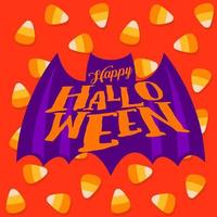 Happy Halloween Day Logo oder Emblem Vampir-Silhouette vektor