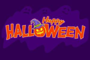 Lycklig halloween skrämmande text baner vektor
