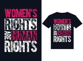 frauenrechte sind menschenrechtsillustrationen zum druckfertigen t-shirt design vektor
