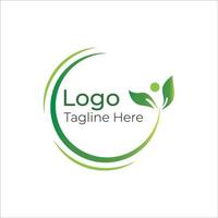 logotyp grön blad natur vektor