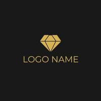 logotyp diamant guld lyx företag vektor
